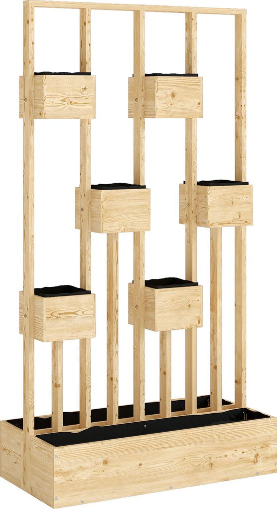 Outsunny Podwyższona grządka z kratownicą, drewniana skrzynia na rośliny, 90 x 45 x 170 cm | Aosom PL