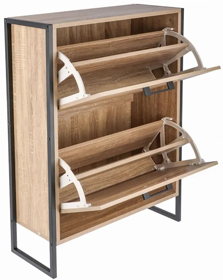 Dwukomorowa szafka na buty w stylu loft - Tamil 4X