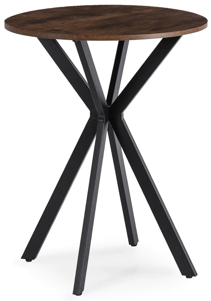 Stół Okrągły LAUREN 60 cm Dąb Rustykalny/Czarny Loft Nowoczesny