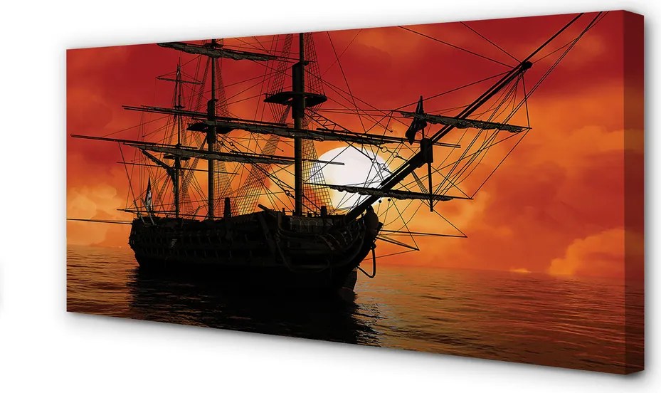 Obraz drukowany na płótnie Statek w Pełnym Słońcu