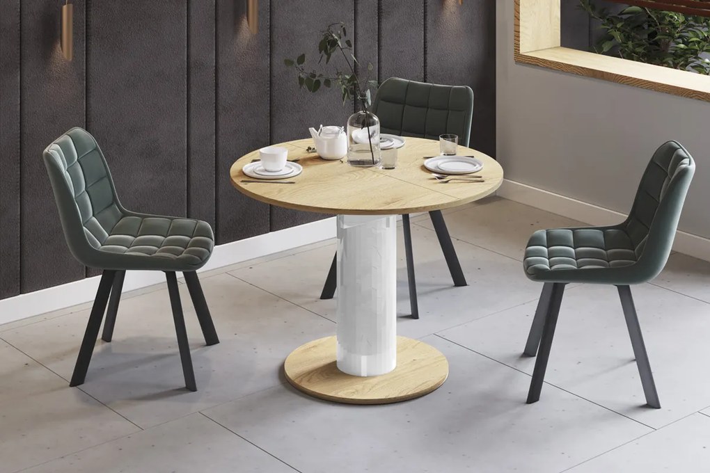 Rozkładany stół jadalniany Solo Lux z blatem w dekorze dąb