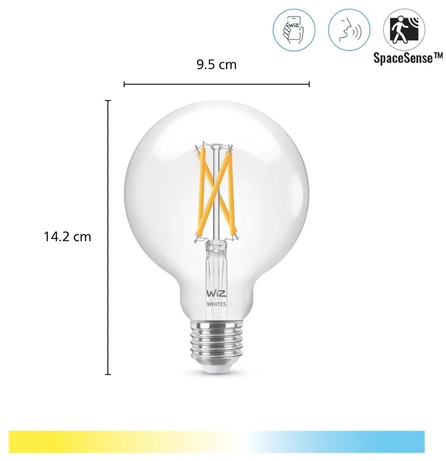 Inteligentna żarówka filamentowa z gwintem E27, 7 W – WiZ