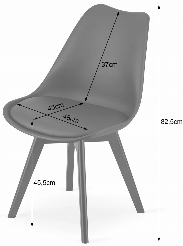 Zestaw stół prostokątny 120x80 craft, czarne nogi + 4 krzesła MARK czarne, czarne nogi