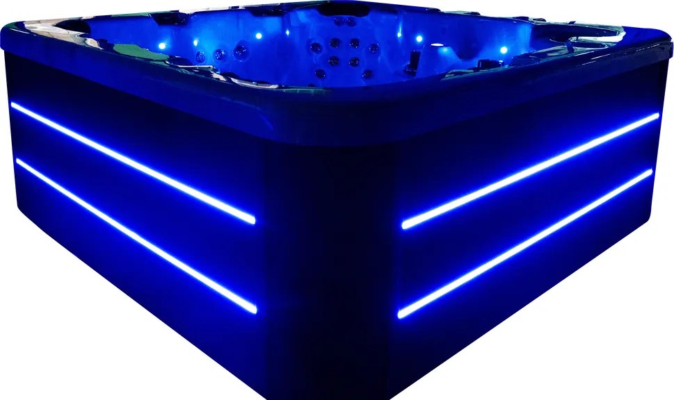 JACUZZI OGRODOWE PREMIUM WANNA  SPA 5-OSOBOWA WHITE OBUDOWA BROWN LED 230x230 CM