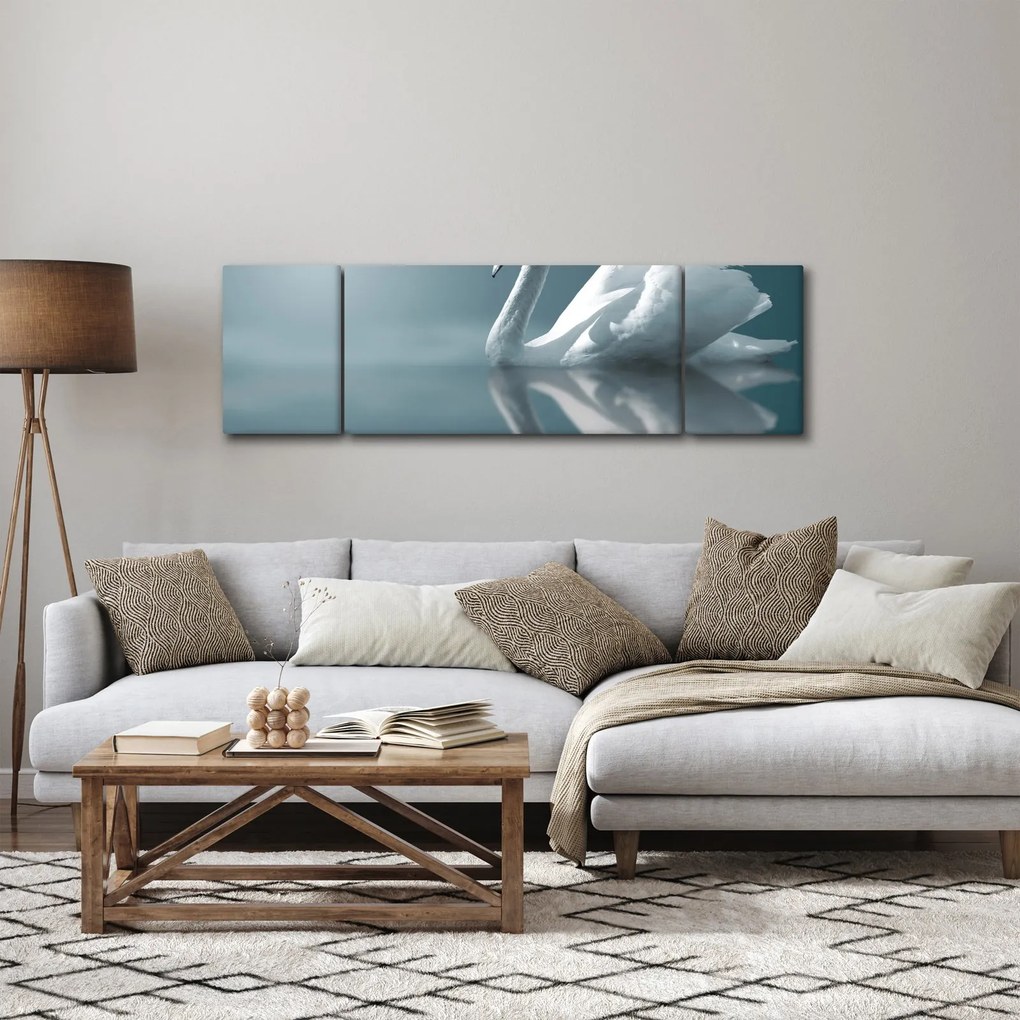 Obraz - Biały łabędź (170x50 cm)