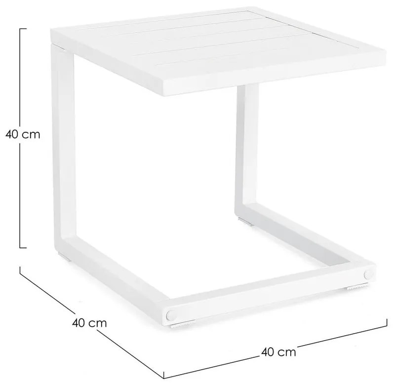Aluminiowy stolik ogrodowy 40x40 cm Hilde – Bizzotto