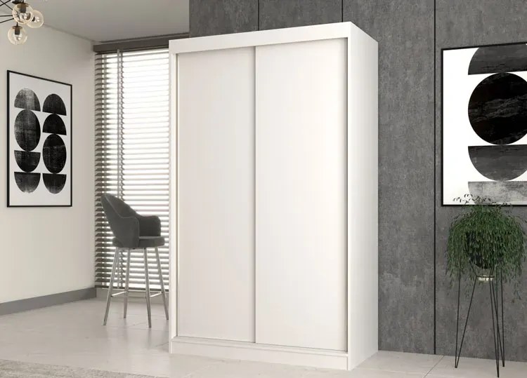 Biała szafa wnękowa na ubrania 120 cm K1-L94