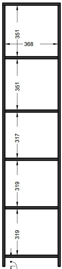 Klasyczny regał do salonu wenge - Okles