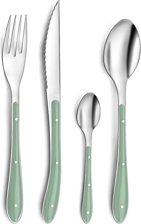 Zestaw sztućców 24 elementy Bistro 1-2-3 z uchwytami w kolorze wody