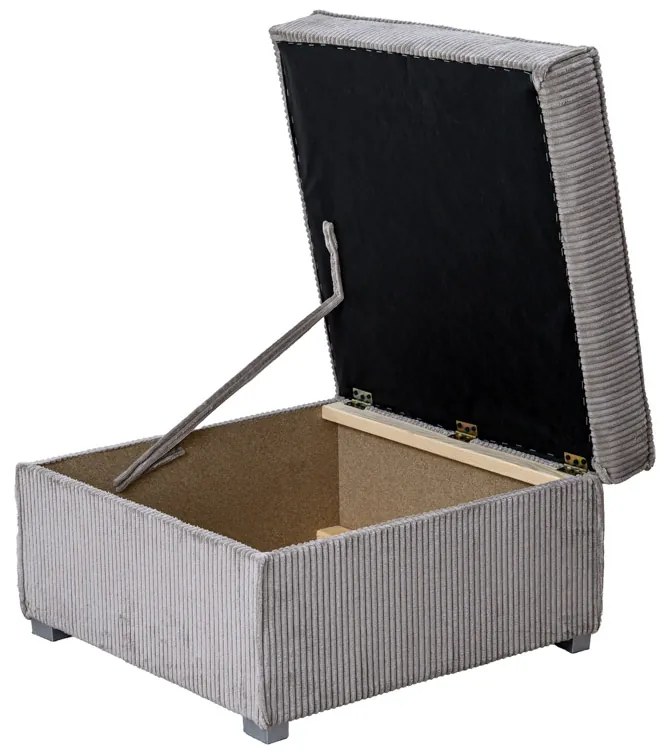 Jasnobeżowy taboret SMART COSARO ze schowkiem 65x65 cm