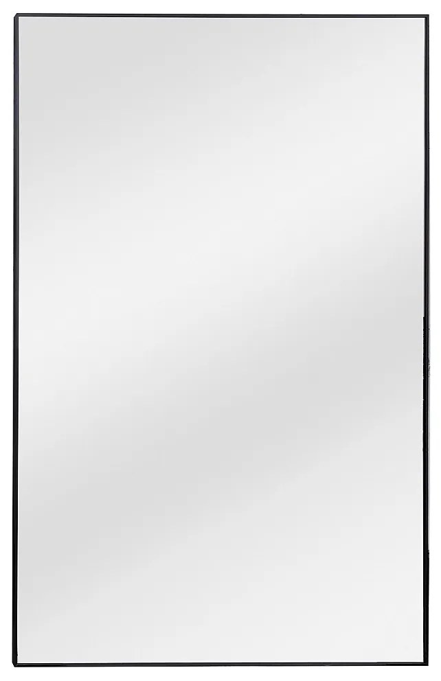Duże prostokątne lustro aluminiowe szer. 120 x wys. 190 cm - Czarne - MYRA
