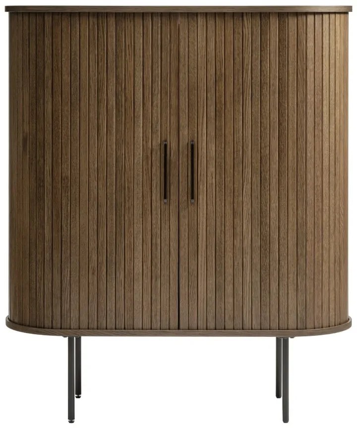 Brązowa szafka w dekorze dębu z drzwiami przesuwnymi 100x118 cm Nola – Unique Furniture