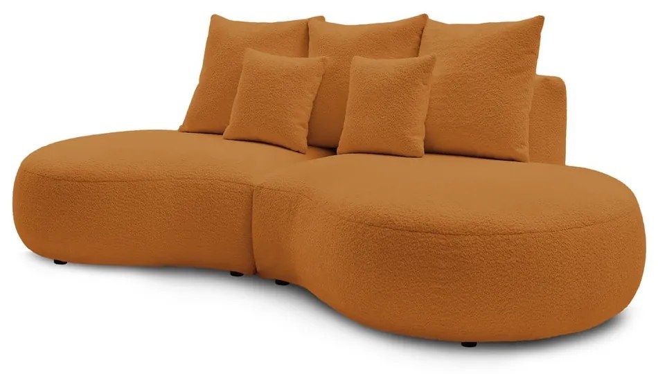 Musztardowa sofa z materiału bouclé 260 cm Saint-Germain – Bobochic Paris