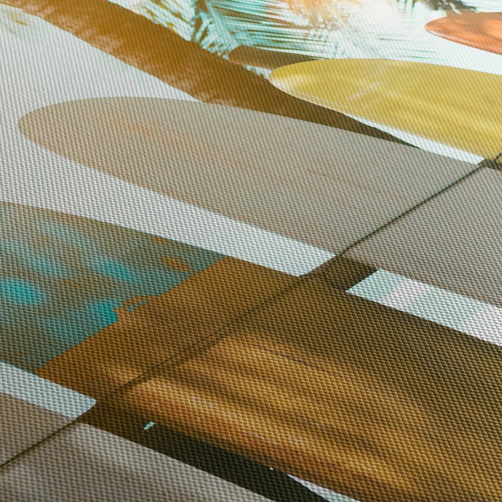Obraz - Deski surfingowe (z zegarem) (90x30 cm)