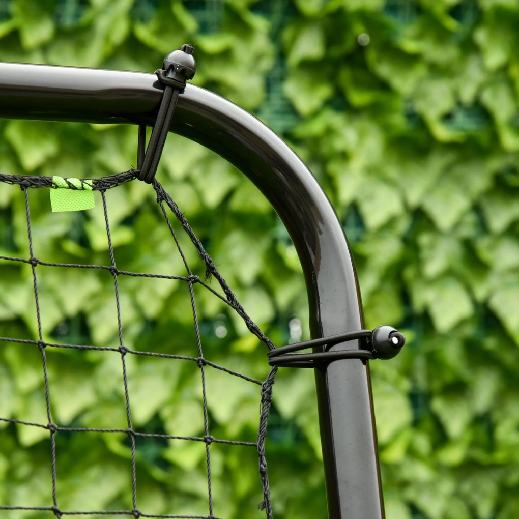 HOMCOM Piłkarski Rebounder, Składana Bramka Piłkarska, Kickback Ściana Odbijająca Czarna