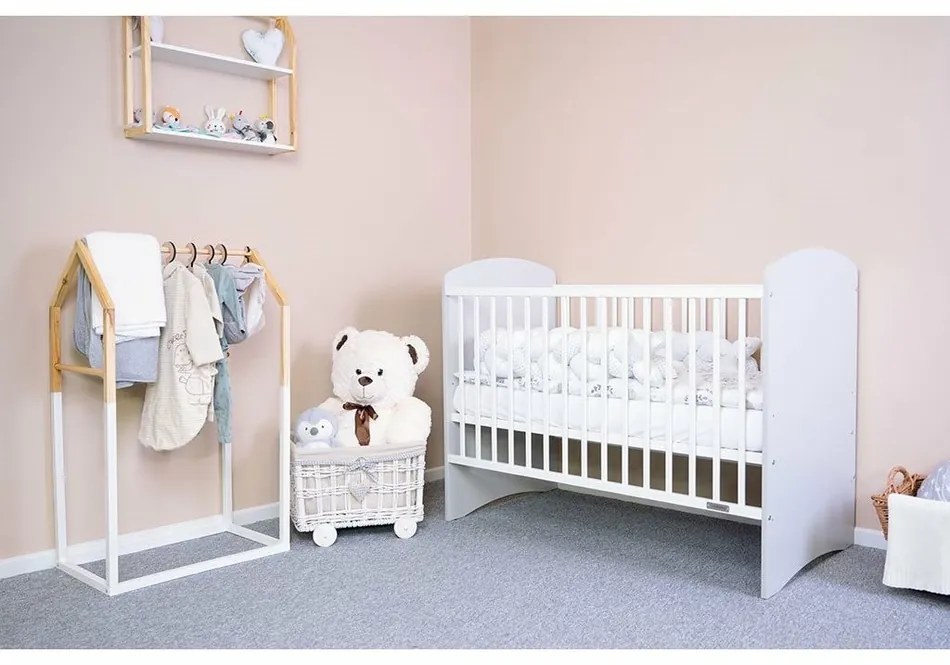 New Baby Łóżeczko dziecięce Leo, biało-szare