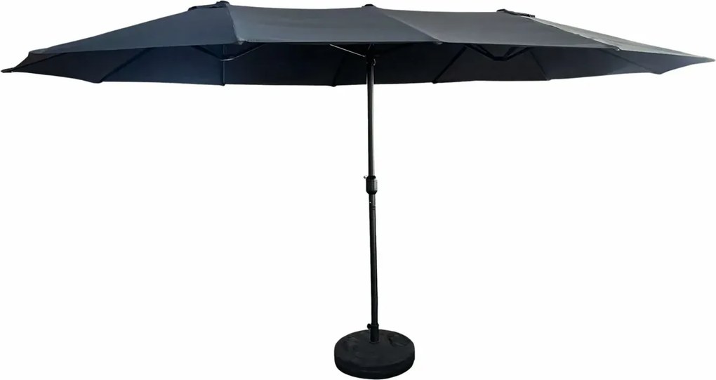 Ciemnoszary potrójny parasol ogrodowy H8-L35