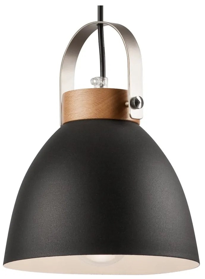Czarna lampa wisząca z metalowym kloszem Danielle – LAMKUR