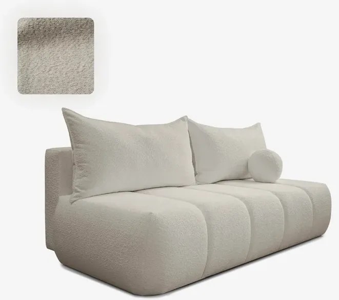 Sofa z Funkcją Spania SARIA Kremowa Boucle Nowoczesna