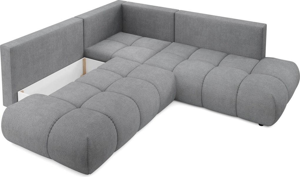 Masseno Narożnik DUCA z funkcją spania i pojemnikiem na pościel Narozniki L, Rozkładana sofa - Szary, FLOW 17