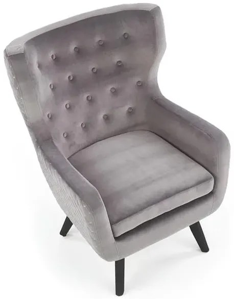 Fotel MARVEL VELVET szary HALMAR