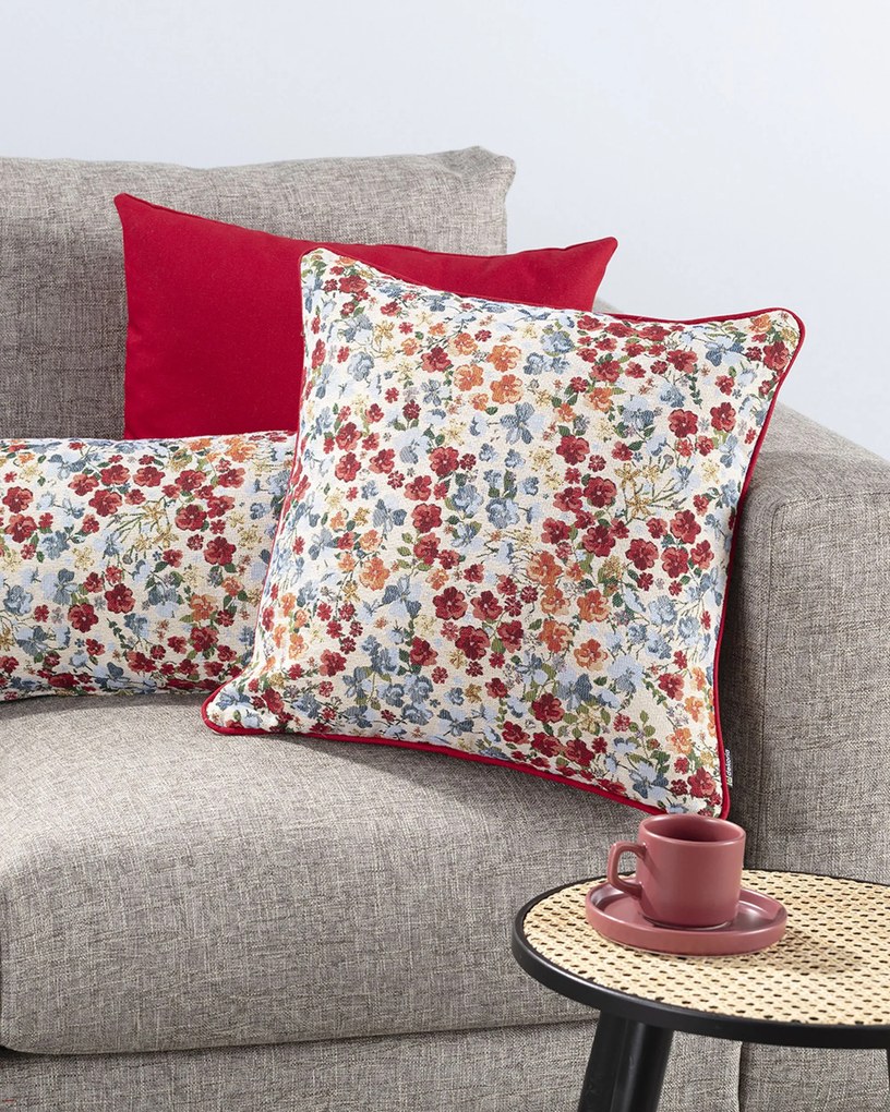 Zestaw poduszek do salonu Red Popy Flower