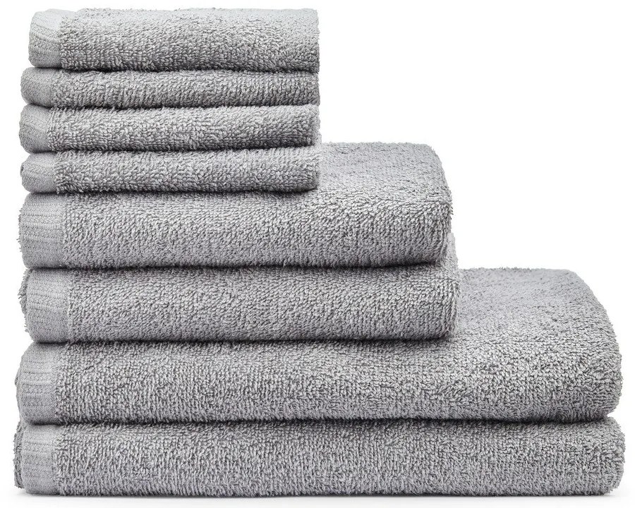 Szare bawełniane ręczniki szybkoschnące/frotte zestaw 8 szt. Quick Dry – Catherine Lansfield