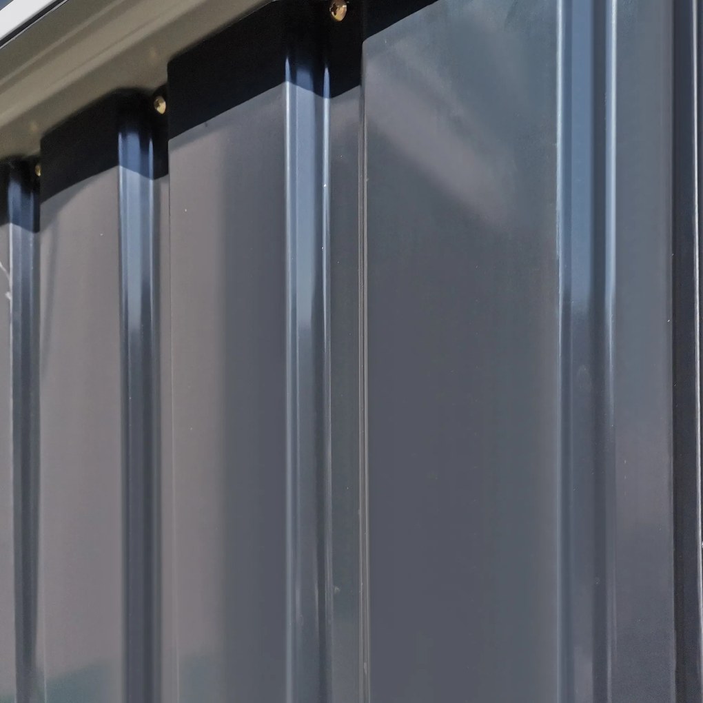 Outsunny Domek Narzędziowy Szopa Ogrodowa z Drzwiami Stal Szary 142x84x189cm | Aosom PL