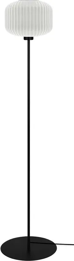 Lampka stojąca ze szklanym kloszem biała R8-N66