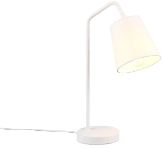 Biała lampa stołowa z tekstylnym kloszem (wys. 45 cm) Buddy – Trio