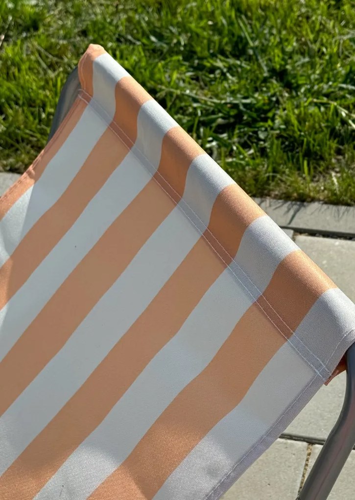 Składany leżak plażowy SAND, pomarańczowe paski