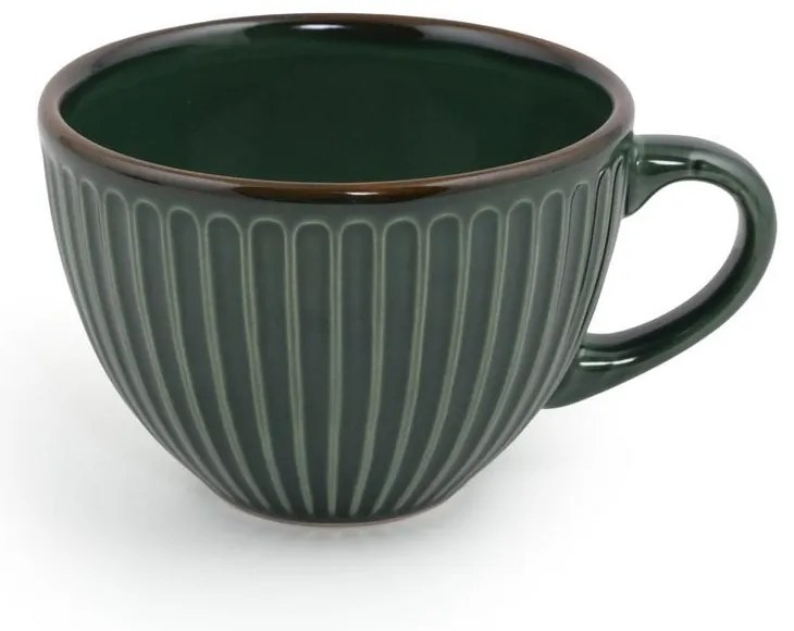 Ciemnozielone ceramiczne filiżanki zestaw 6 szt. 0.21 l – Hermia