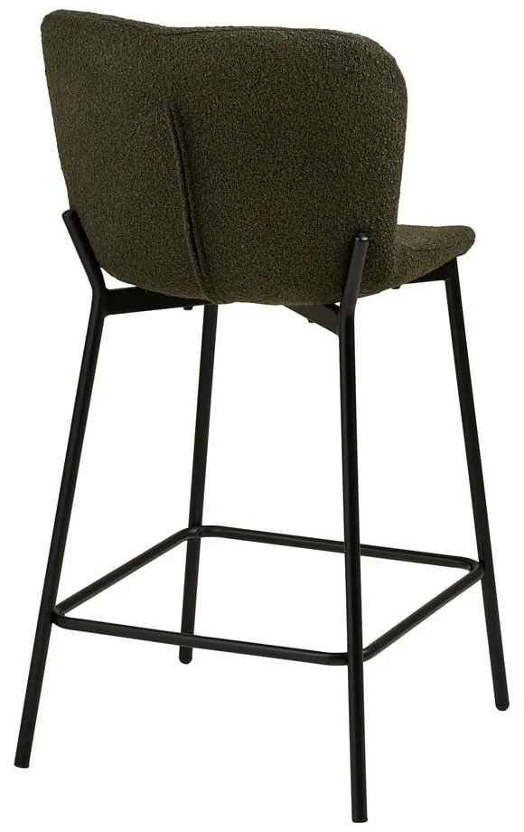 Ciemnozielony tapicerowany hoker (wysokość siedziska 65 cm) Maceda – House Nordic