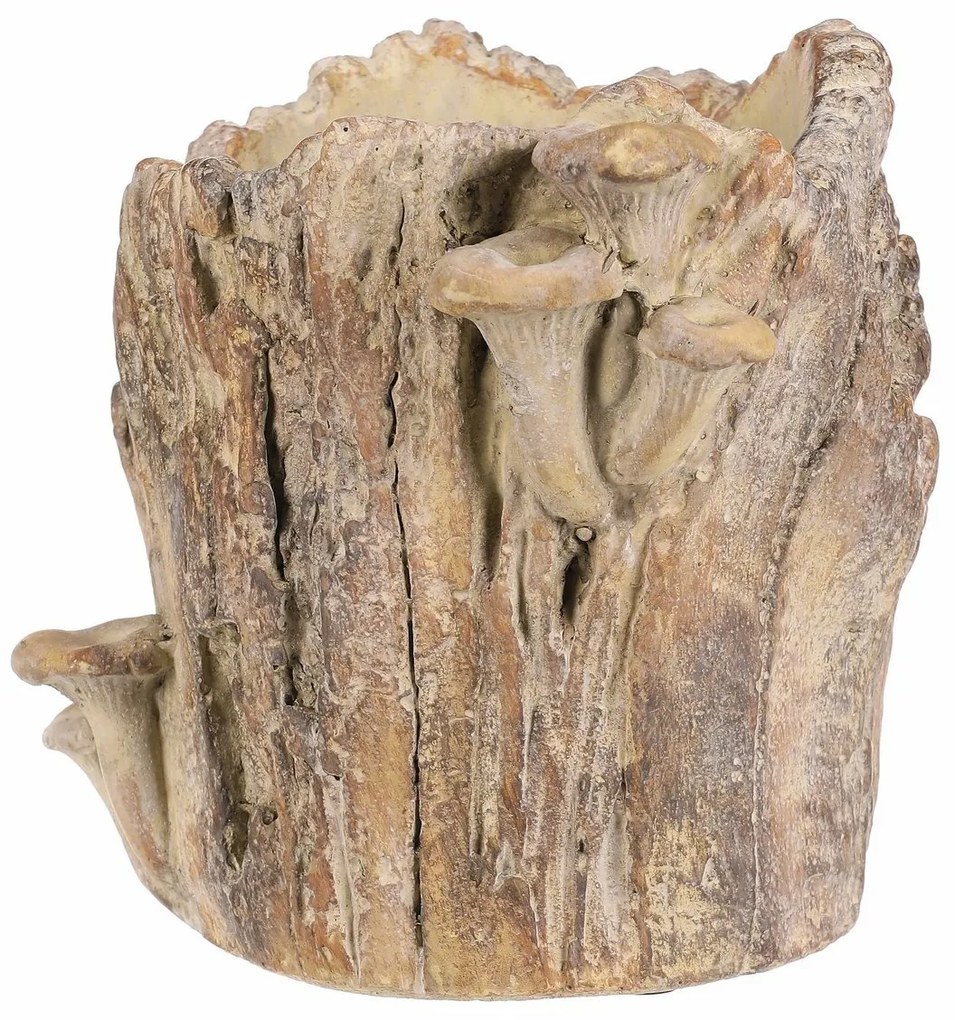 Obudowa betonowa - pień z grzybami, 20 x 18 x 18cm