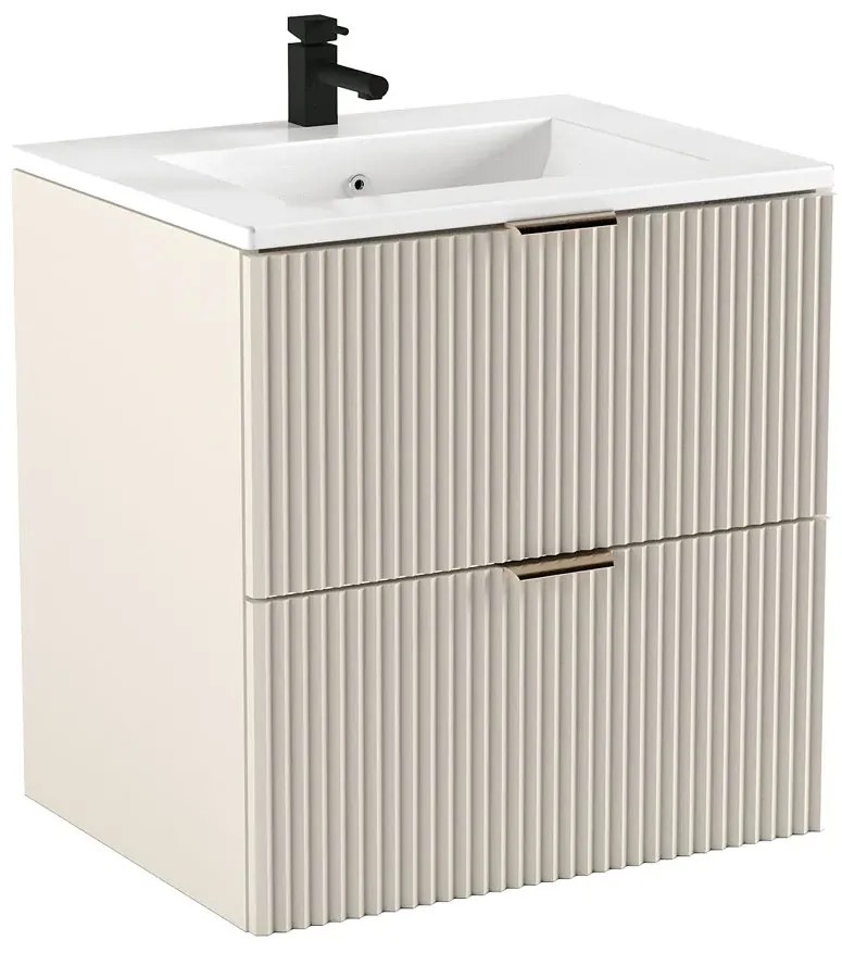 Kaszmirowa szafka ścienna z umywalką i szufladami F6-M00