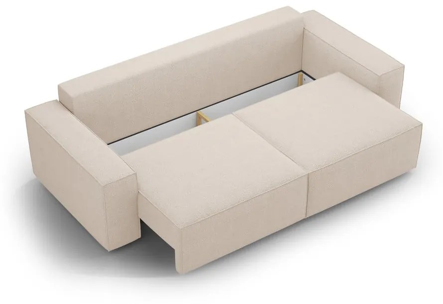 Beżowa rozkładana sofa z materiału bouclé 247 cm Jodie – Micadoni Home