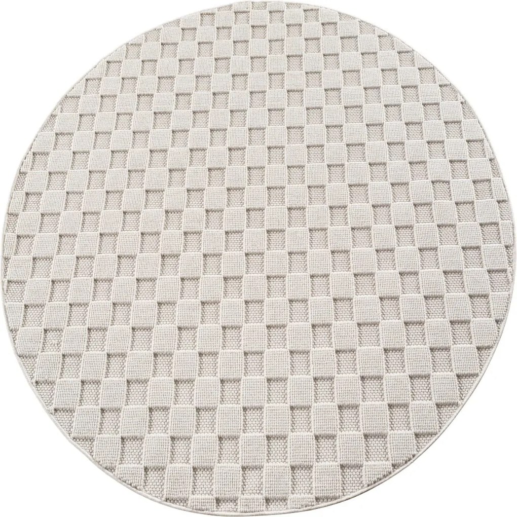 Dywan nowoczesny Helix 3D kremowy koło 160 cm x 160 cm