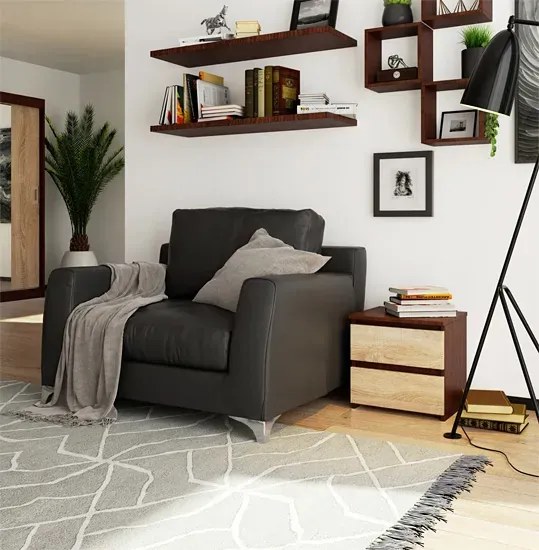 Klasyczna szafka nocna z szufladami wenge + dąb sonoma Z0-E23