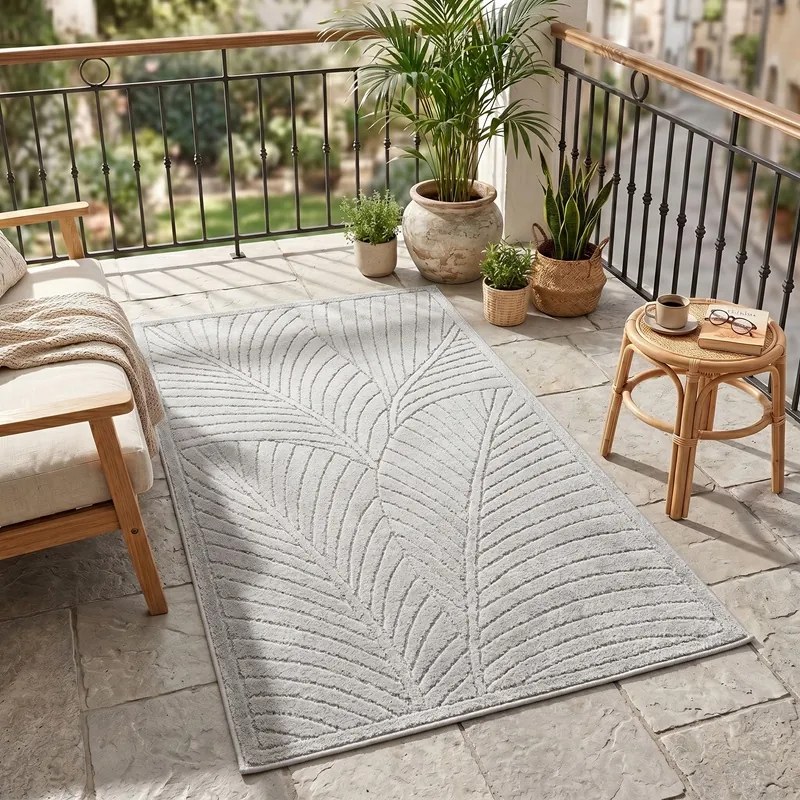Dywan uniwersalny Nova 3D Motyw Roślinny szary 80 cm x 250 cm