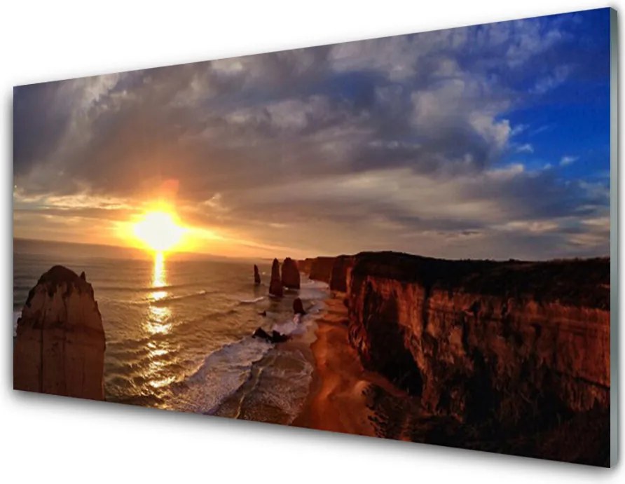 Panel Szklany Lśniąca Tafla Morza w Słońcu