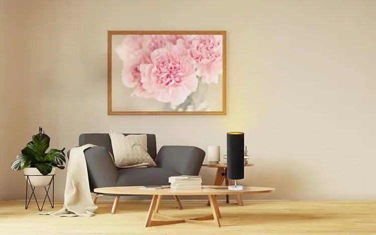 Lampa stołowa walec na złotym stelażu - L2-M08