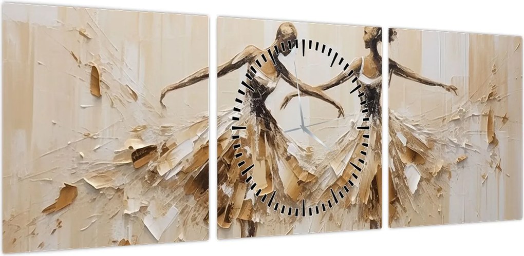 Obraz - Baleriny (z zegarem) (90x30 cm)