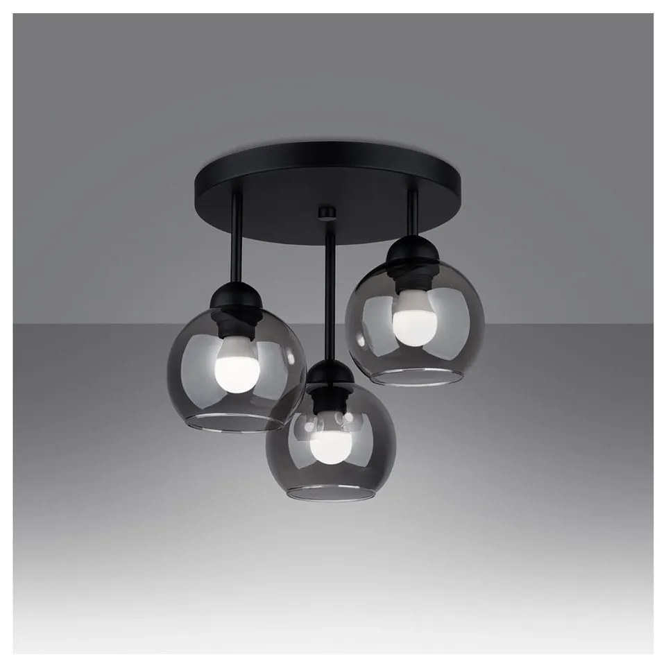 Czarna lampa sufitowa ø 15 cm Grande – Sollux