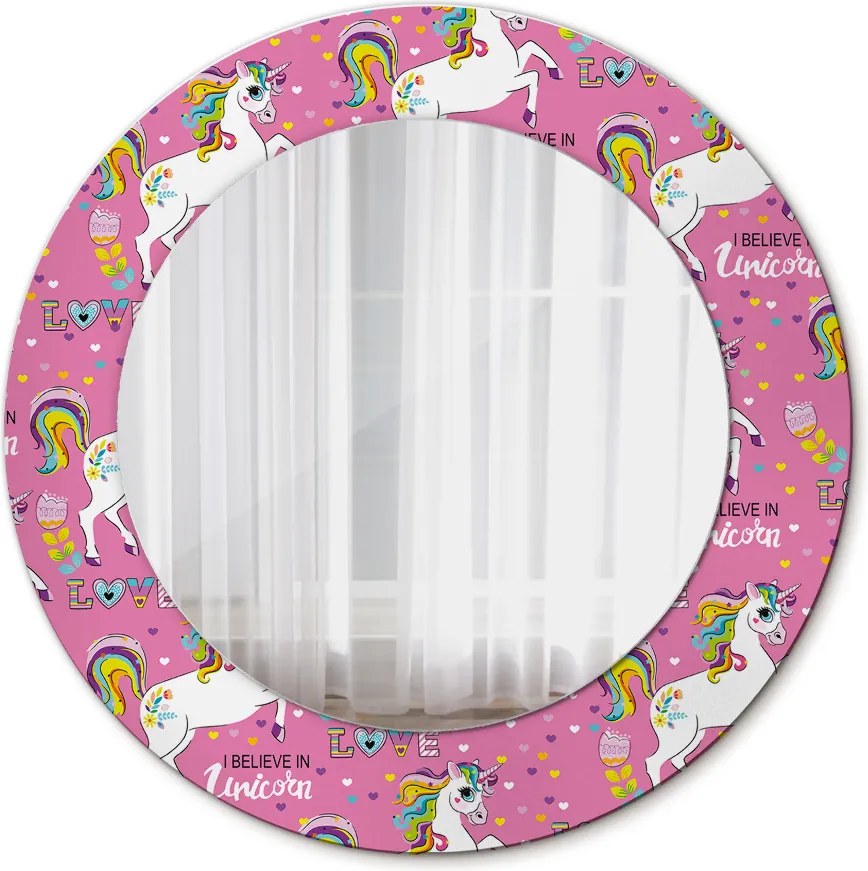 Lustro dekoracyjne okrągłe Magiczny jednorożec