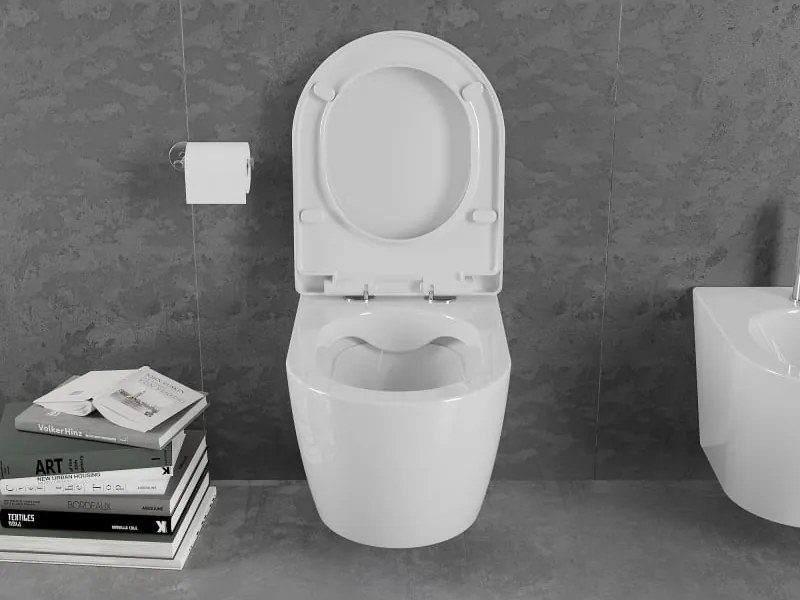 Mexen Lena miska wc z deską wolnoopadającą twarda, biała połysk - 30298000