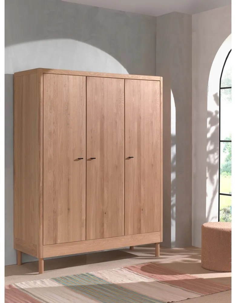 Szafa dziecięca z litego drewna dębowego w naturalnym kolorze 146x190x55 cm Forrest – Vipack