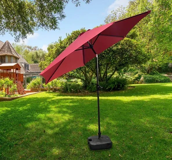 Czerwony okrągły parasol ogrodowy - Ancor