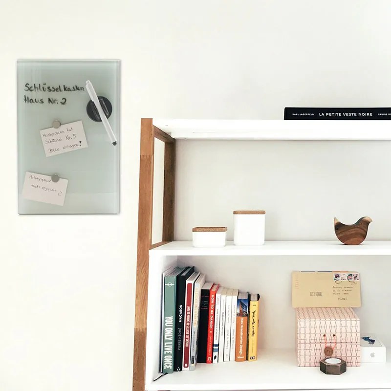 Skrzynka na klucze KEY GLASS, na 8 kluczy, biała