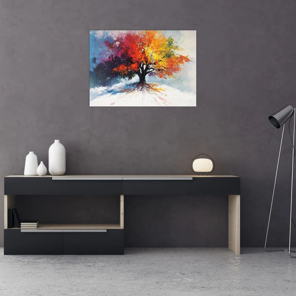 Obraz - Kolorowe drzewo (70x50 cm)