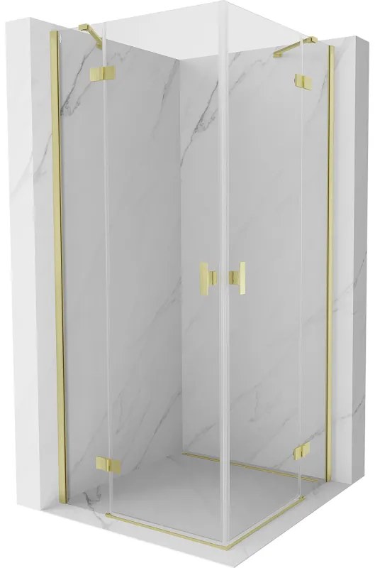 Mexen Mist-H Duo kabina prysznicowa uchylna 95 x 95 cm, transparent, złota szczotkowana - 8A5-095L-095P-55-00